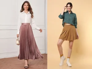 دوخت دامن پلیسه با پارچه پلیسه