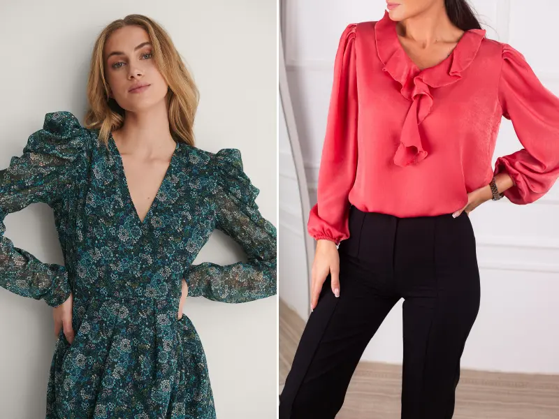 آستین چین‌دار از سرشانه