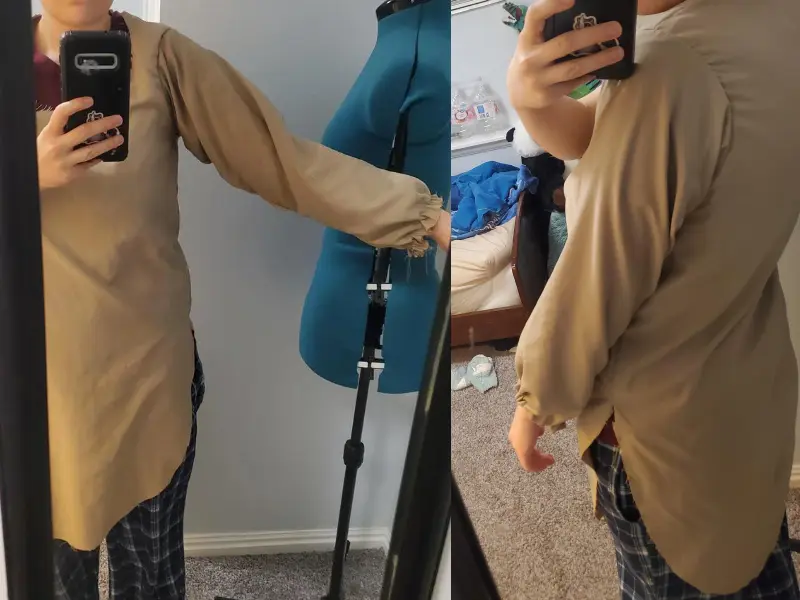 علت پیچ خوردن آستین مانتو