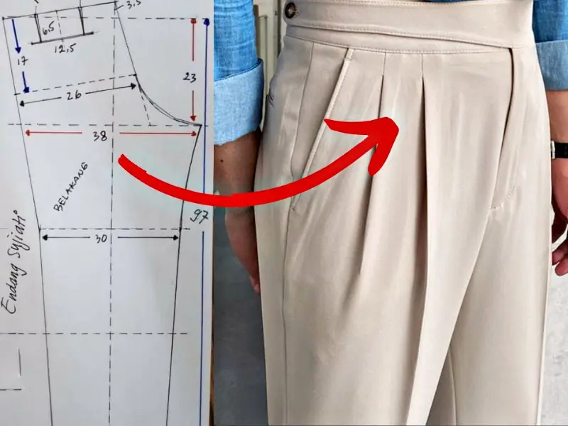 الگوی شلوار پیلی در کمر