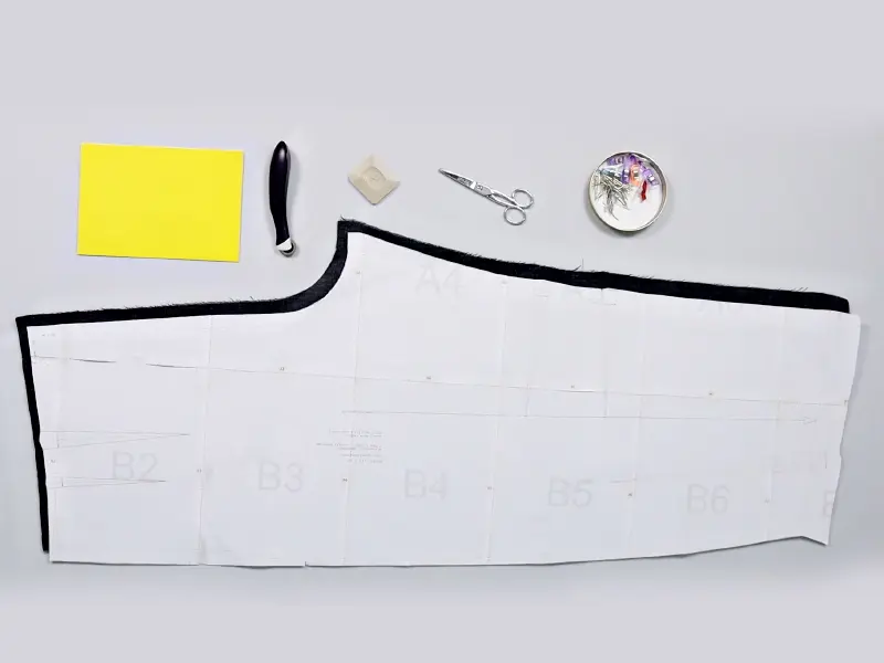 کشیدن پیلی شلوار روی الگو